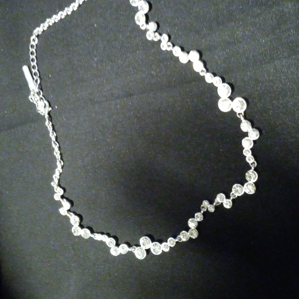 Joe Fresh Vintage Signed Silver And Crystal Necklace